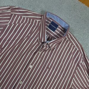 Tommy Bahama Button Down Shirt Striped Casual Dress Shirt XXL‎ Pima cotton